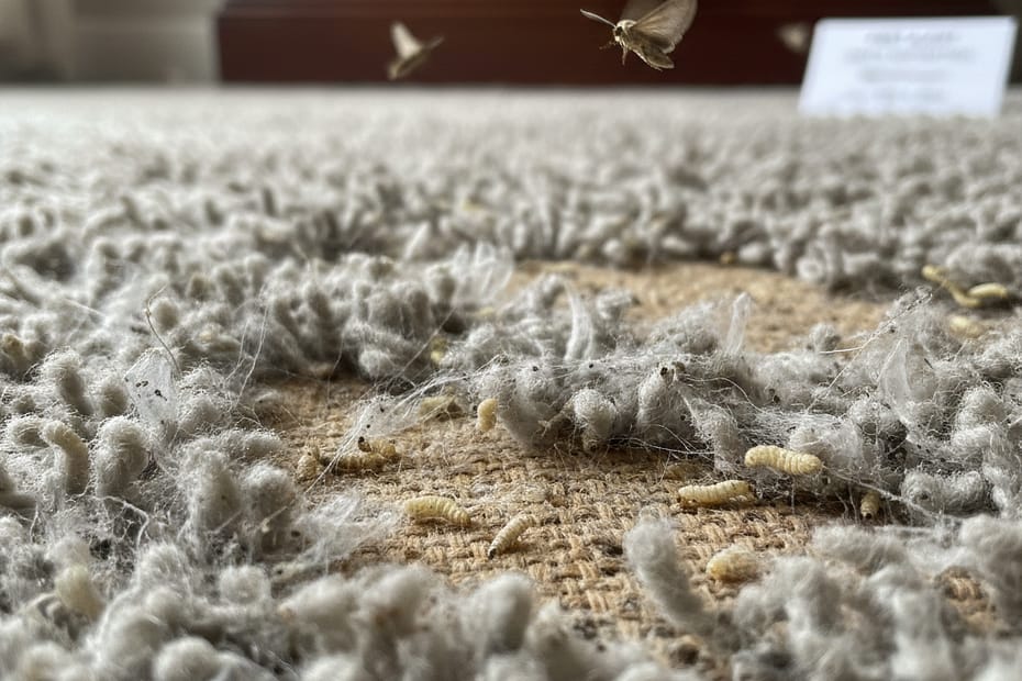 Moth infestations in carpeted bedrooms