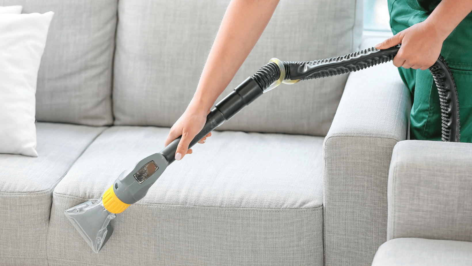 Lounge steam cleaning upholstery process