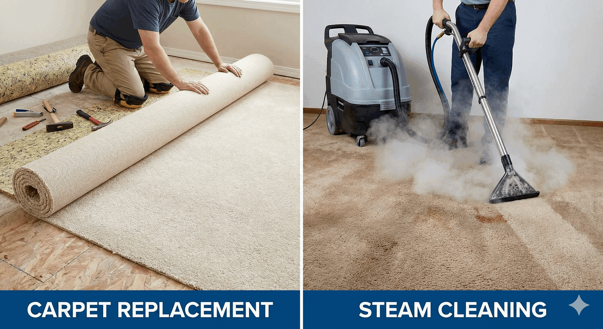 Carpet cleaning before after transformation